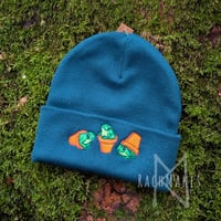 Image 2 of Flowerpot Frog Beanie Hat