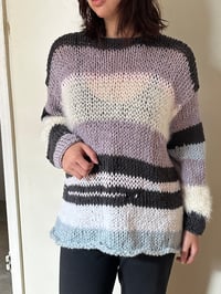 Image 2 of patchwork/striped knit sweater | winter