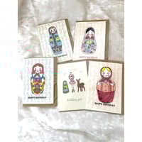 Image 2 of Assorted Pack of 5 Russian Doll Birthday Cards