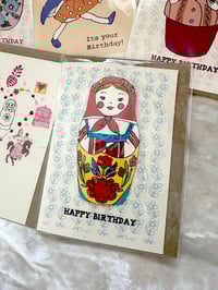 Image 4 of Assorted Pack of 5 Russian Doll Birthday Cards