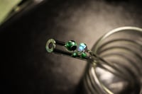Image 4 of Opal Turtle Glass Straw - Metallic Green with Rainbow Opal