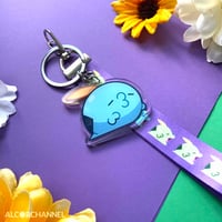 Image 3 of Green Slime Acrylic Charm with Lanyard