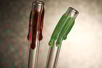Image 1 of Red & Sparkly Green Drip Straw Set