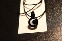 Image 1 of Crescent Moon Glass Necklace Pendant