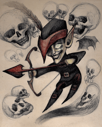 Death Elf- SIGNED PRINT ink/pencil  by Anton-Constantin Anastassov