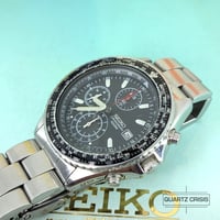 Image 1 of 2014 Seiko Flightmaster SND253 Black Pilot's Quartz Chronograph (7t92-0CF0)
