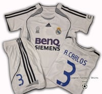 Image 1 of Real Madrid 2006 2007 kids retro kit R.CARLOS 3