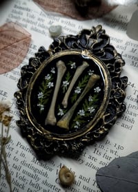 Image 3 of Bunny Bones and Floral Mini Wall Frame - Oval
