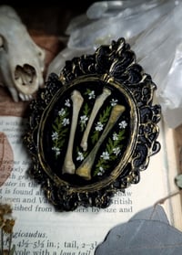 Image 2 of Bunny Bones and Floral Mini Wall Frame - Oval