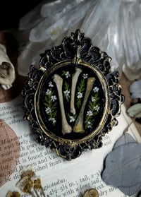 Image 4 of Bunny Bones and Floral Mini Wall Frame - Oval