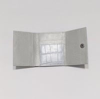 Image 2 of TRIFOLD WALLET w/ SNAP – GREY w/ EXOTIC ACCENTS