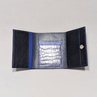 Image 2 of TRIFOLD WALLET w/ SNAP – MARINE w/ EXOTIC ACCENTS