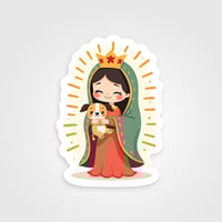 Image 2 of Virgin Mary and Puppy Sticker