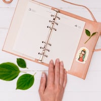 Image 1 of Virgin Mary and Puppy Sticker