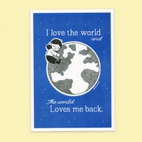 Image 1 of I Love The World - Risograph Print
