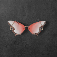 Image 1 of Pink Butterfly Sunglasses/Crystals