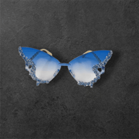 Image 1 of Blue Butterfly Sunglasses/Crystals
