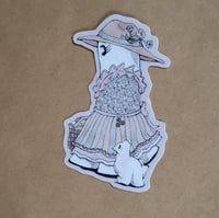 Image 1 of Vinyl Sticker--Ms. Swoopy in Cottage Core Outfit