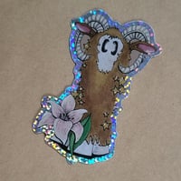 Image 1 of Vinyl Sticker Glitter--Swoopy as Aries Zodiac