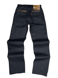 Image 1 of CHEETAH LEATHER FLAG SIGNATURE DENIM