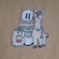 Image 1 of Vinyl Sticker--Swoopy Ghost's at the Alpaca Sweater Works