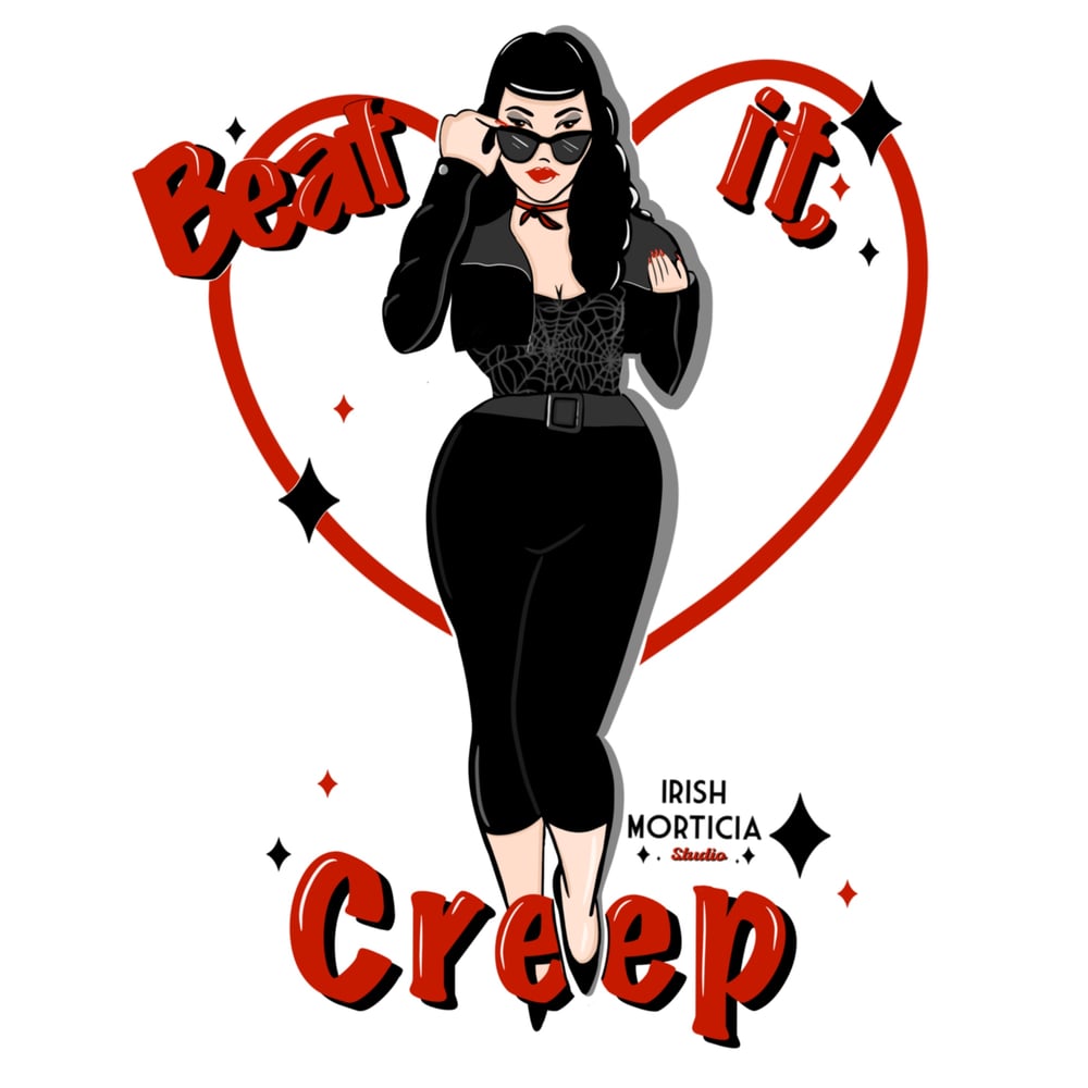 Image of ‘Beat it, creep’ large sticker