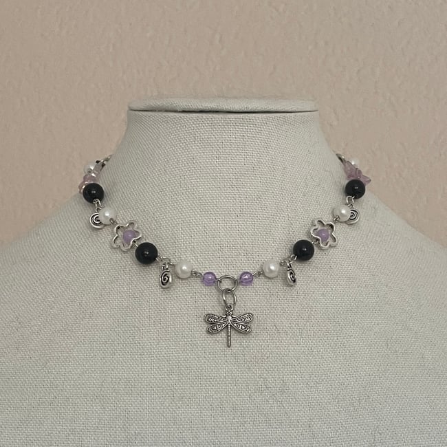 dragonfly coraline inspired necklace