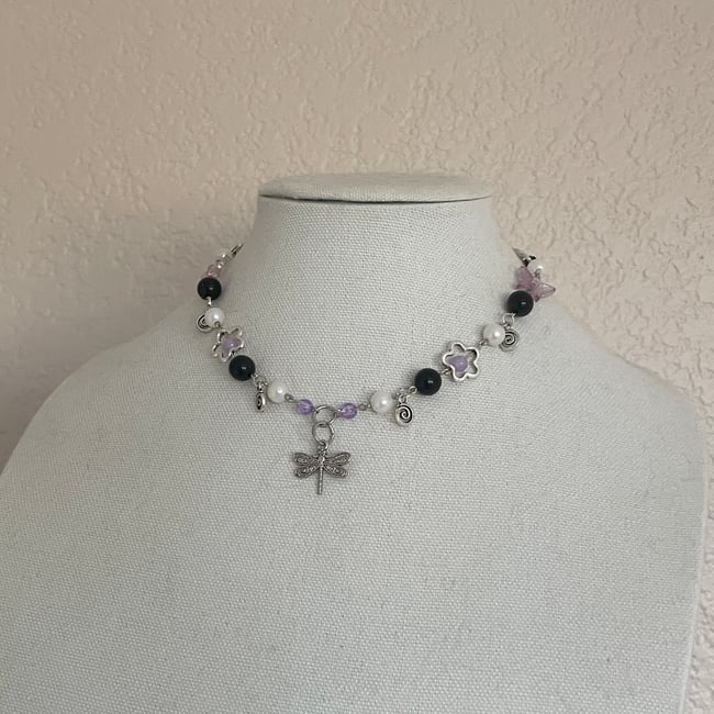 dragonfly coraline inspired necklace