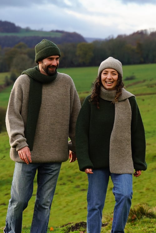 Image of Fisherman's Rib Beanie and Scarf Set