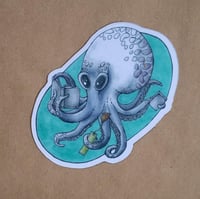 Image 2 of Vinyl Magnet--Octopus Reading