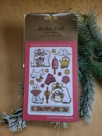 Paper Sticker Sheet--Swoopy Ghost Goes to see the Chinese Lion Dance