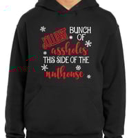 Image 1 of jolliest bunch of A**holes this side of the nuthouse Christmas Vacation adult Shirt