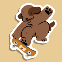 Image 1 of Orange Skateboarder Sticker