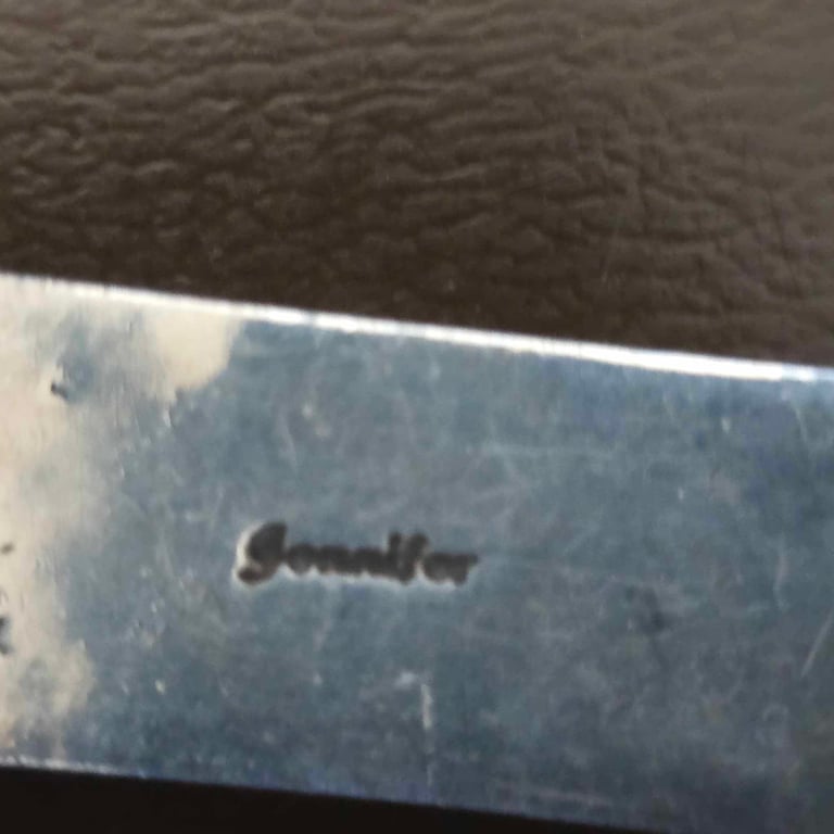 Vintage Navajo Jennifer Curtis heavy sterling silver heavy bracelet Image 4