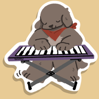 Image 1 of Keyboard Player Sticker