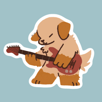 Image 1 of Red Guitar Player Sticker