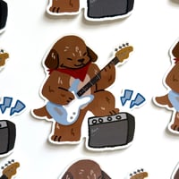 Image 2 of Blue Guitar Player Sticker