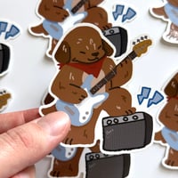 Image 3 of Blue Guitar Player Sticker