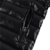 Image 6 of Moncler Black Shiny Down Puffer with Side Stripe Detail