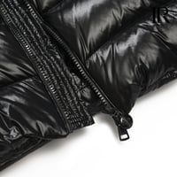 Image 6 of Moncler Black Glossy Hooded Puffer Jacket with Large Arm Patch