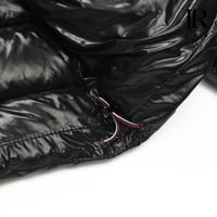 Image 8 of Moncler Black Glossy Hooded Puffer Jacket with Large Arm Patch