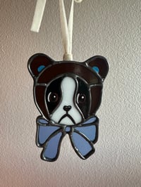Image 1 of Boston bear blue bow 