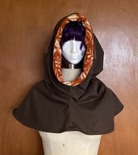 Image 2 of Medieval Hood - Brown with Autumn Lining