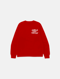 Image 1 of GIRLS ARE DRUGS® SWEATSHIRTS - RED / WHITE