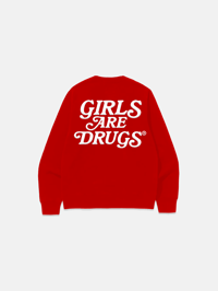 Image 2 of GIRLS ARE DRUGS® SWEATSHIRTS - RED / WHITE