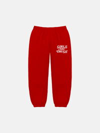 GIRLS ARE DRUGS® SWEATPANTS - RED / WHITE
