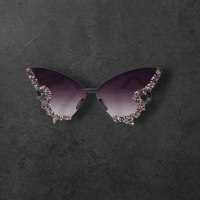 Image 1 of Purple Butterfly Sunglasses/Crystals