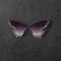 Image 3 of Purple Butterfly Sunglasses/Crystals