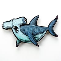 Hammerhead Shark Original Woodcut