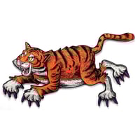 Fluorescent Tiger Original Woodcut